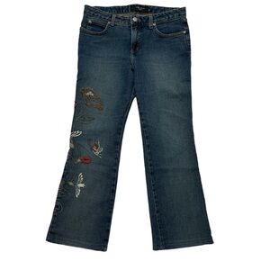 Billy Blues Embroidered Denim Jeans Vintage Made in USA Cropped Altered /real 31